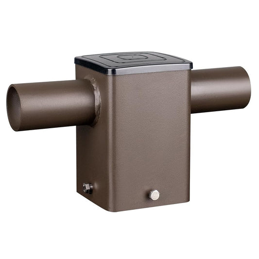 Twin 180° Horizontal Tenon Adapter for 4 inch Square Light Pole, Steel Mounting Bracket Accessories for Outdoor LED Shoebox Parking Lot Lighting