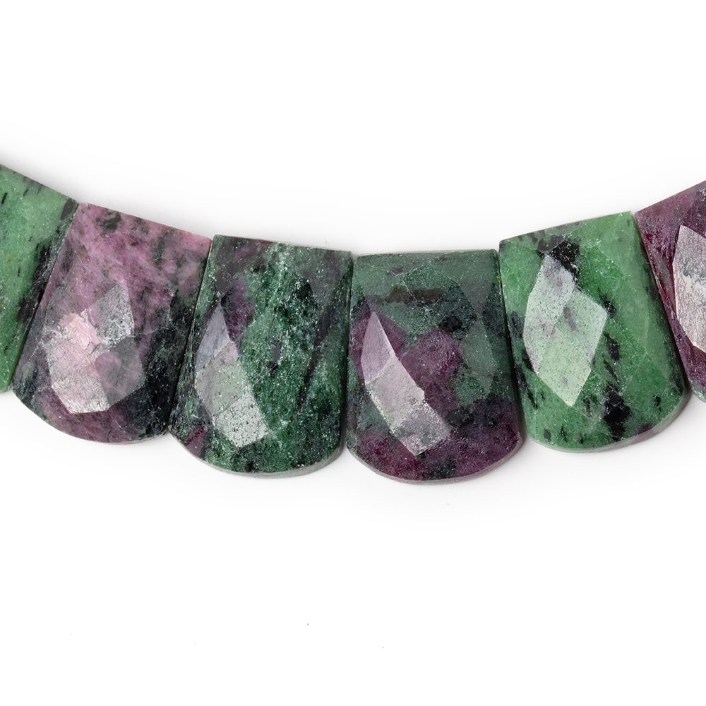 15x8.5-20x13mm Ruby in Zoisite Faceted Fancy Shape Collar 33 beads