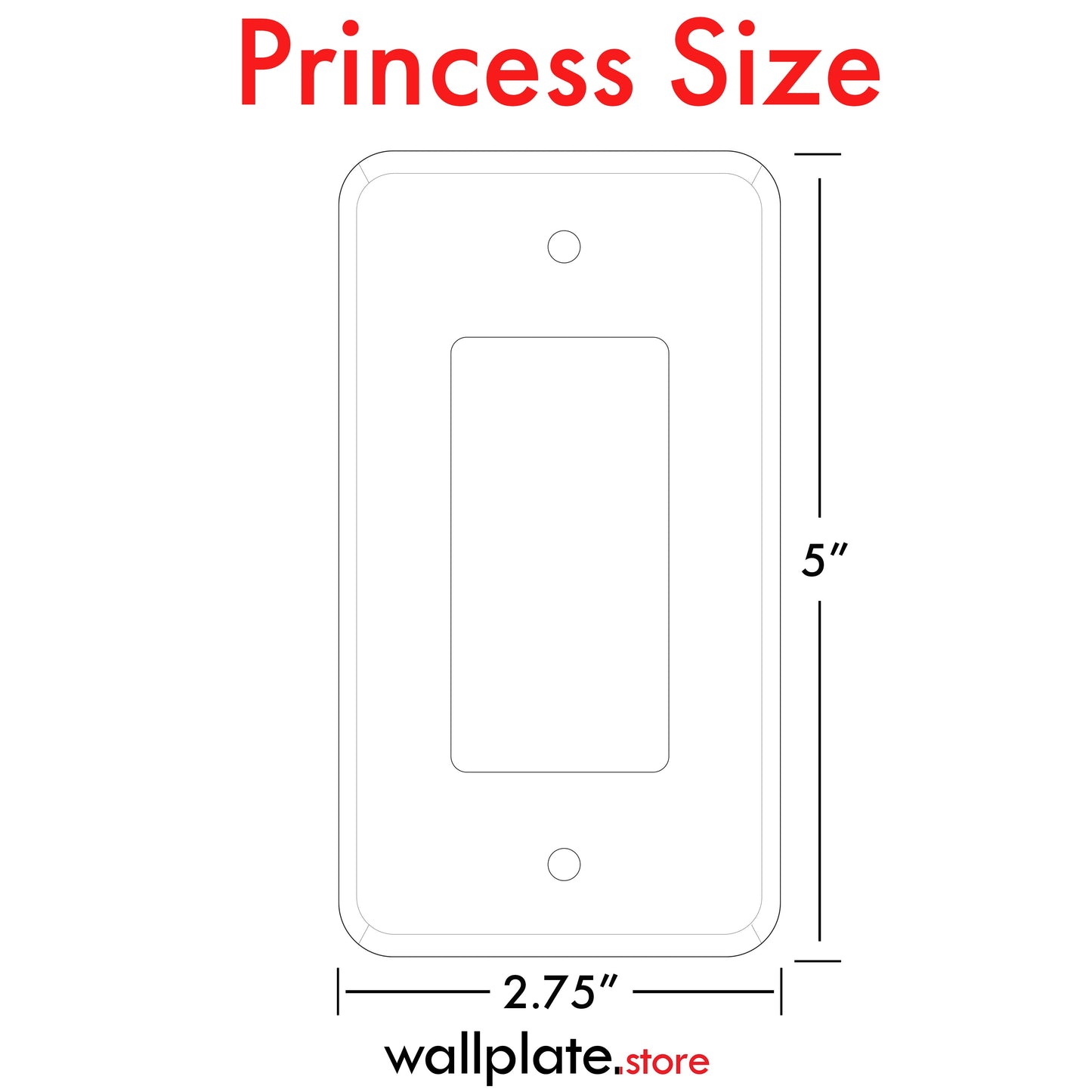 1-Gang Stainless Steel, Princess Size Decora® Rocker/GFCI Switch Wall Plate – Made in USA