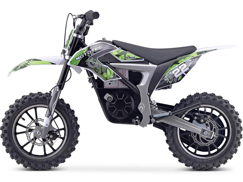 Mototec 36v 500w Demon Electric Dirt Bike Lithium Green