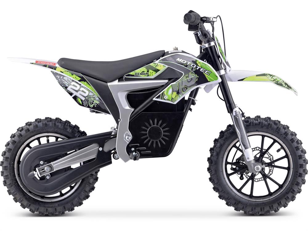 Mototec 36v 500w Demon Electric Dirt Bike Lithium Green