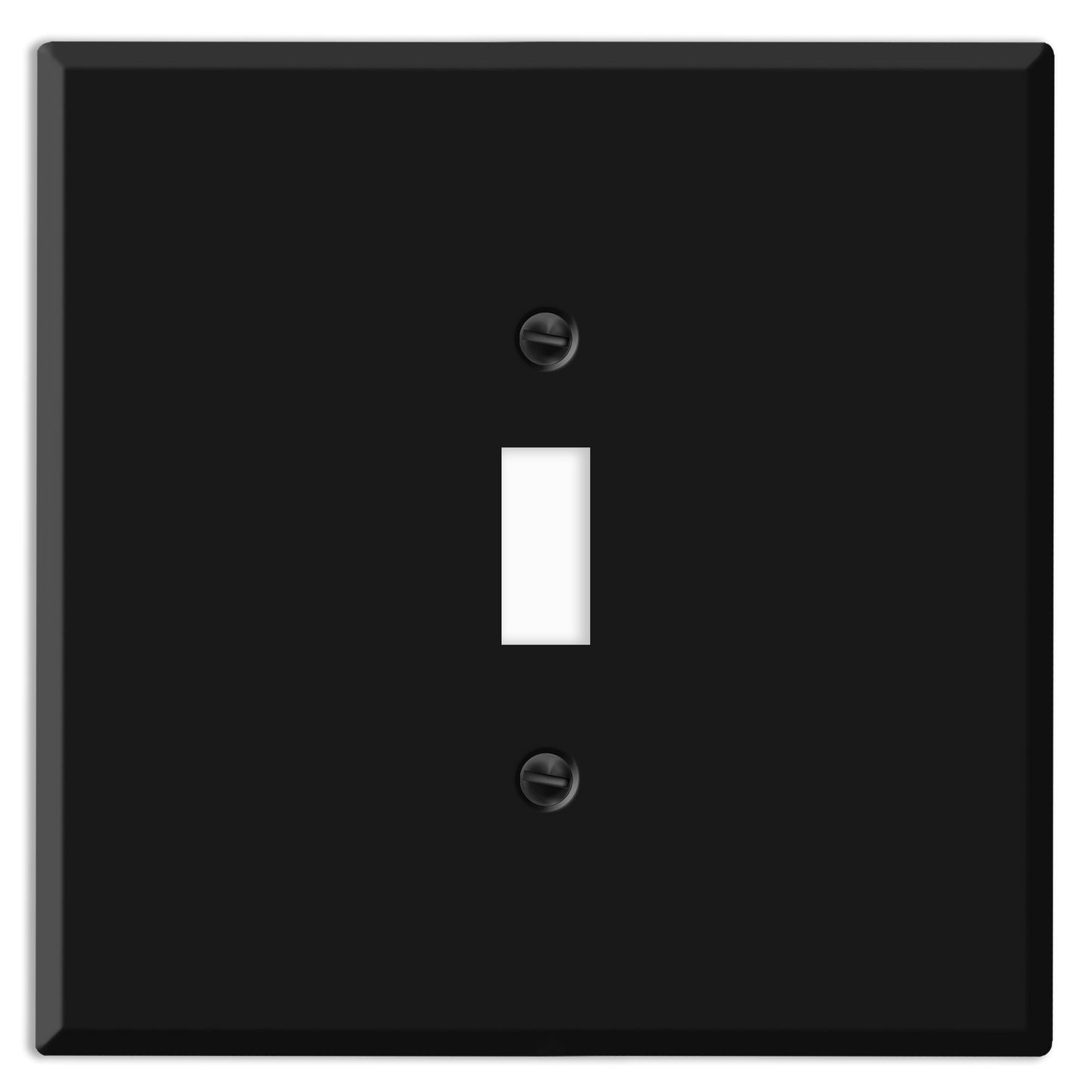 2 Gang with 1 Toggle Centered, Oversize, Black Painted Metal wallplate