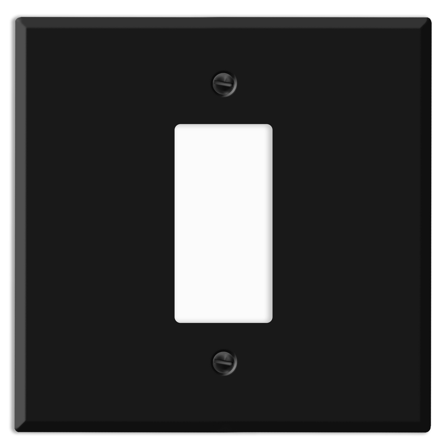 2‑Gang Oversized Decora‑Style Wall Plate – 5.5" x 5.5" With Centered GFCI Opening – Black Metal (Made in USA)