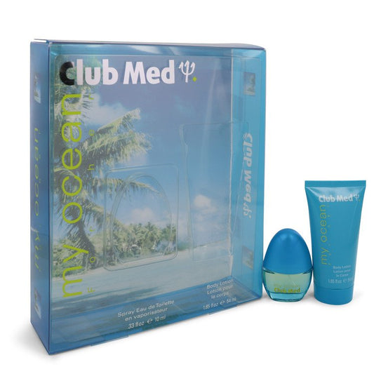 Club Med My Ocean by Coty Gift Set -- .33 oz Mini EDT Spray + 1.85 oz Body Lotion for Women