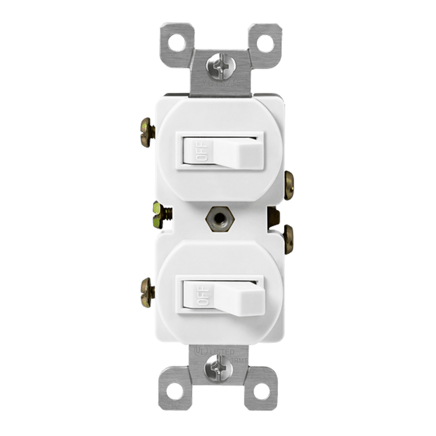 Enerlites 82150-W, Combination 15A Double Toggle Switches, Single Pole, White