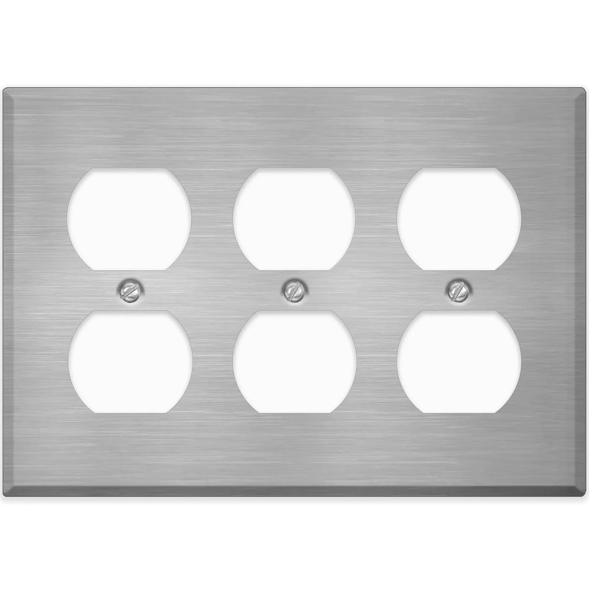 3 Gang Stainless Steel Duplex Receptacle Wallplate Outlet Cover | Made in USA