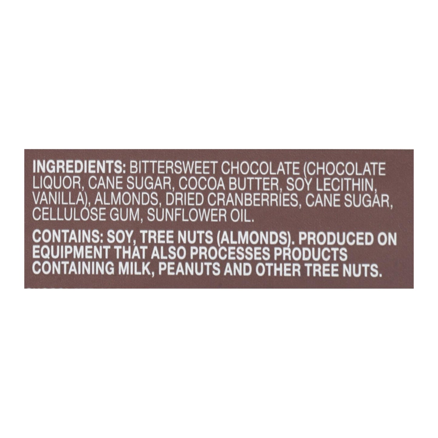 Endangered Species Natural Chocolate Bars - Dark Chocolate - 72 Percent Cocoa - Cranberries And Almonds - 3 Oz Bars - Case Of 12