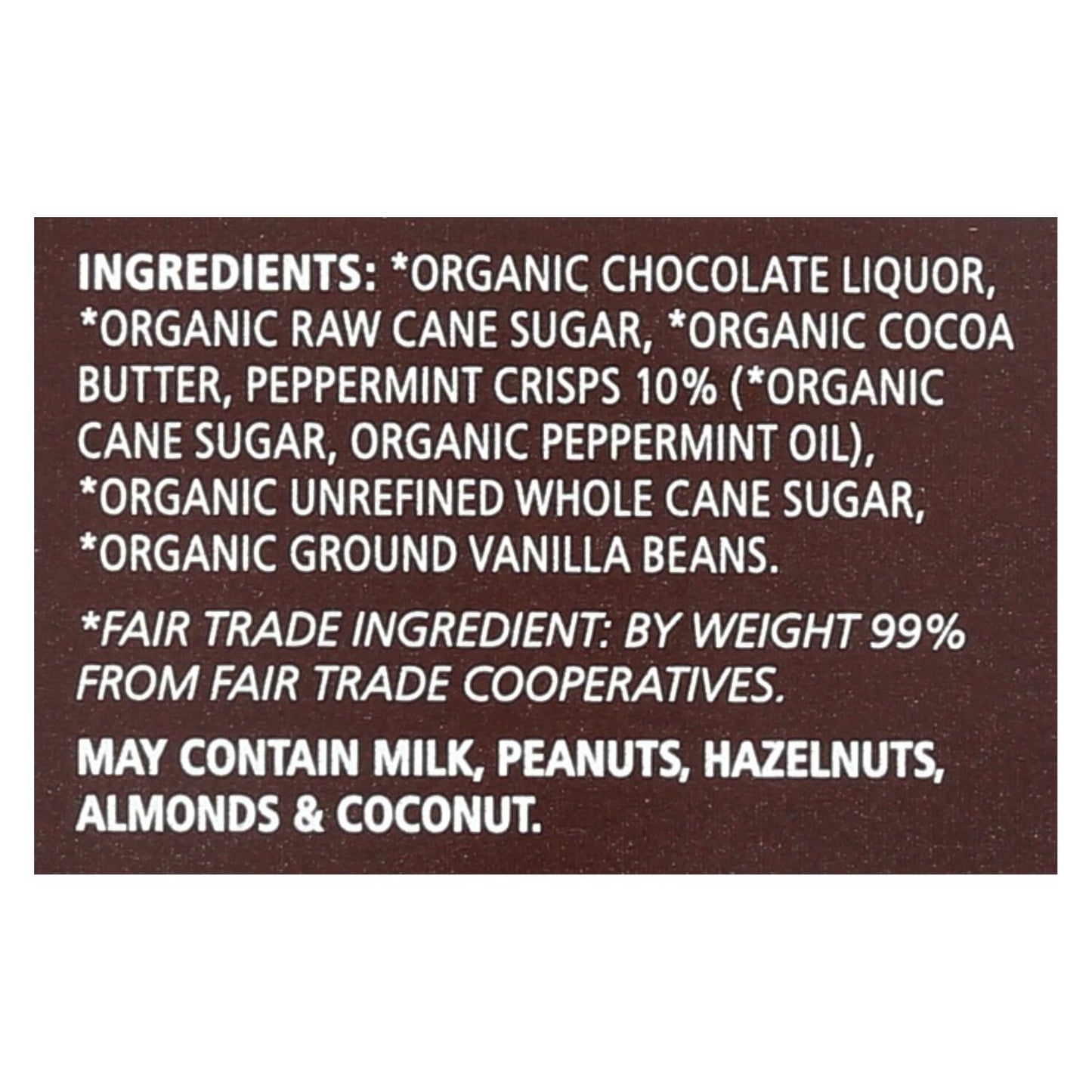 Equal Exchange Organic Dark Chocolate Bar - Mint Crunch - Case Of 12 - 2.8 Oz.