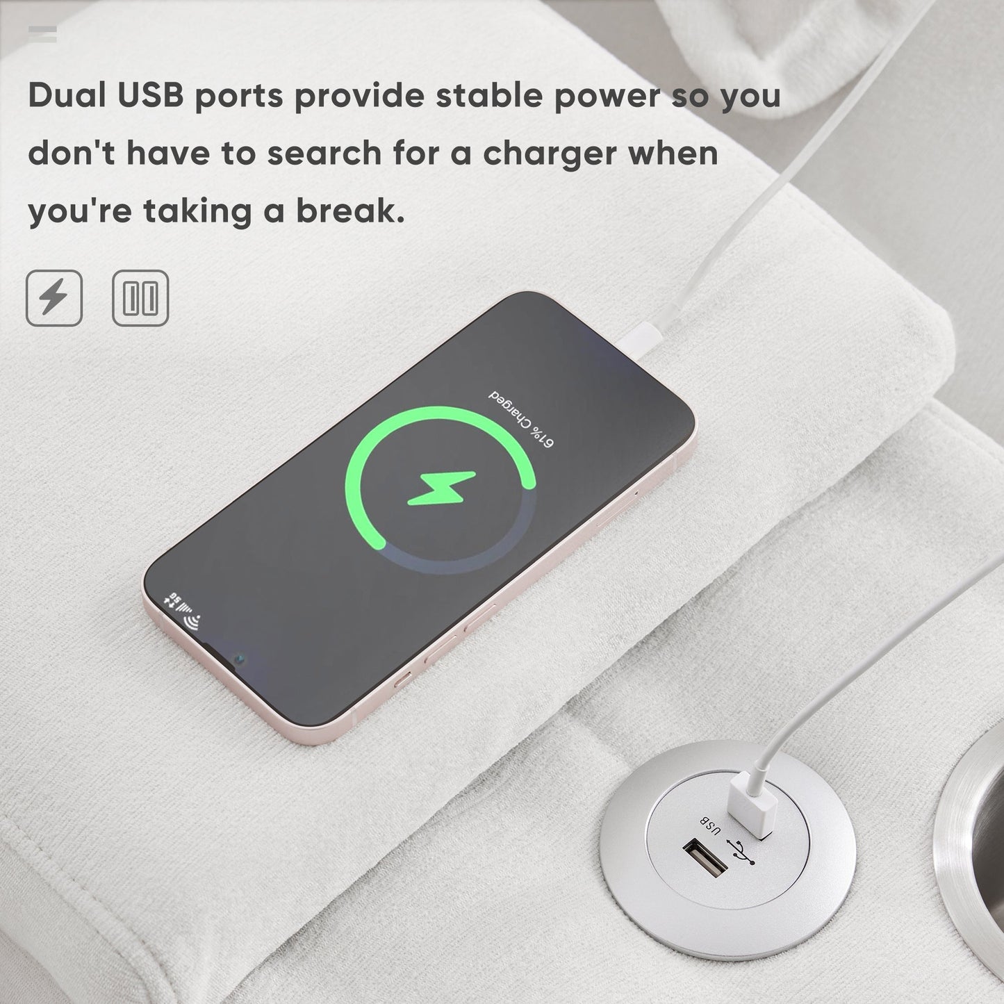 123*55" Modern U-shaped Sofa with Console,Cupholders and USB Ports,6-seat Upholstered Symmetrical Indoor Furniture,Sleeper Couch Set with Chaise for Living Room,Apartment,2 Colors