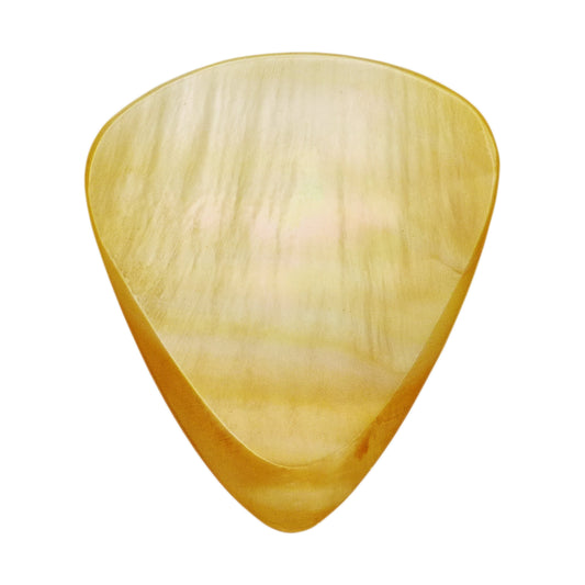 Gold Abalone Shell Guitar Or Bass Pick - 2.0 mm - 351 Wedge Shape - Handmade Specialty Exotic Luxury Plectrum