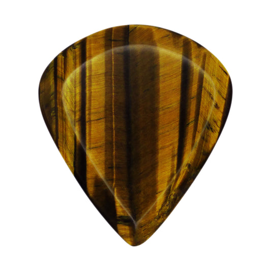 Yellow Tiger's Eye Stone Guitar Or Bass Pick - 3.0 mm Ultra Heavy Gauge - Jazz XL Shape - Specialty Handmade Gemstone Exotic Plectrum