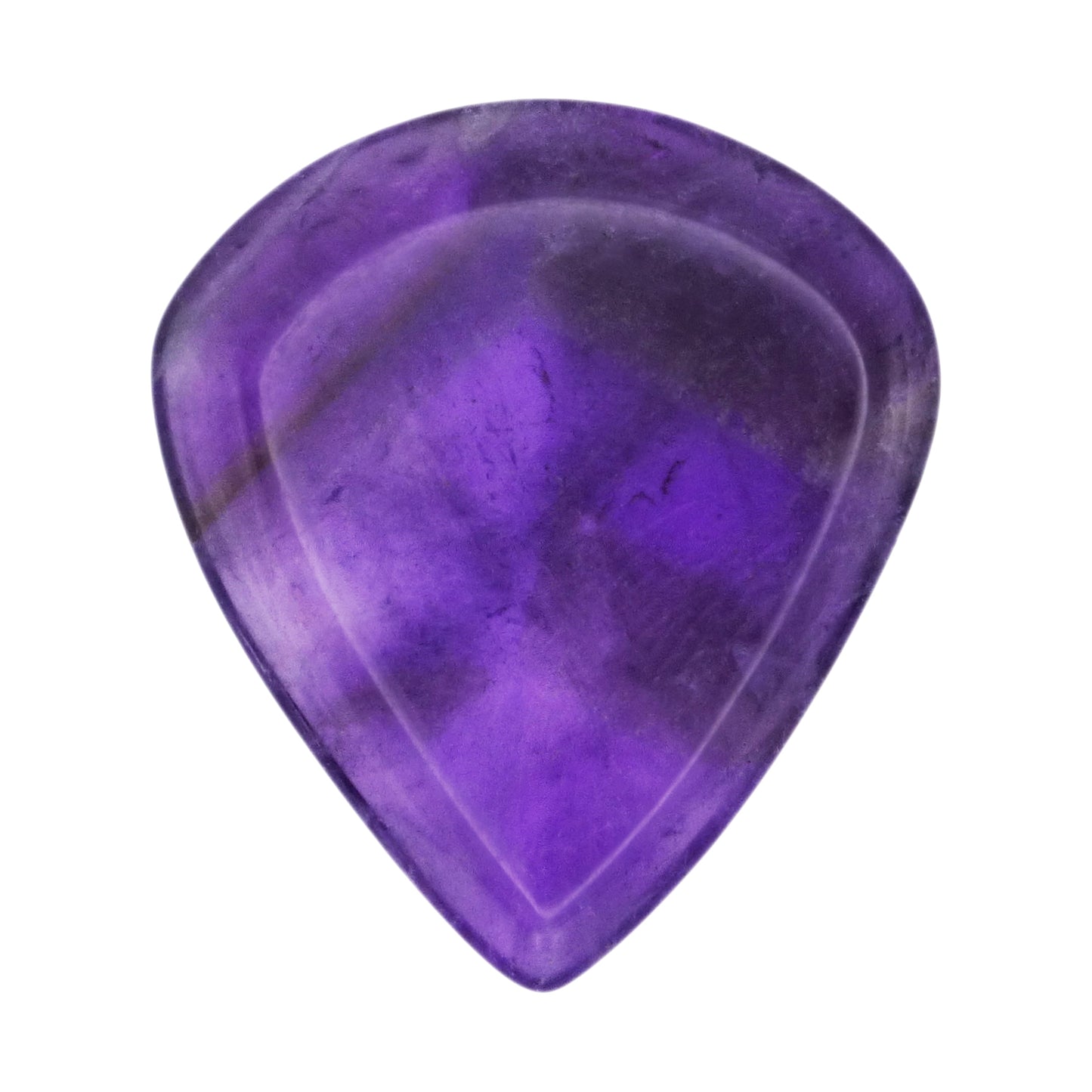 Amethyst Stone Guitar Or Bass Pick - 3.0 mm Ultra Heavy Gauge - Jazz Shape - Specialty Handmade Gemstone Exotic Plectrum