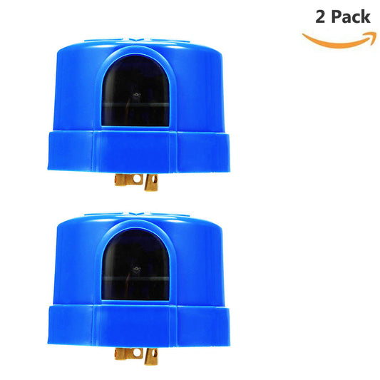 Twist Lock Photocell for Outdoor Lights, Auto On/Off Dusk to Dawn Light Sensor, Photoelectric Switch for LED Street Area Light, Parking Lot Light-2 Pack