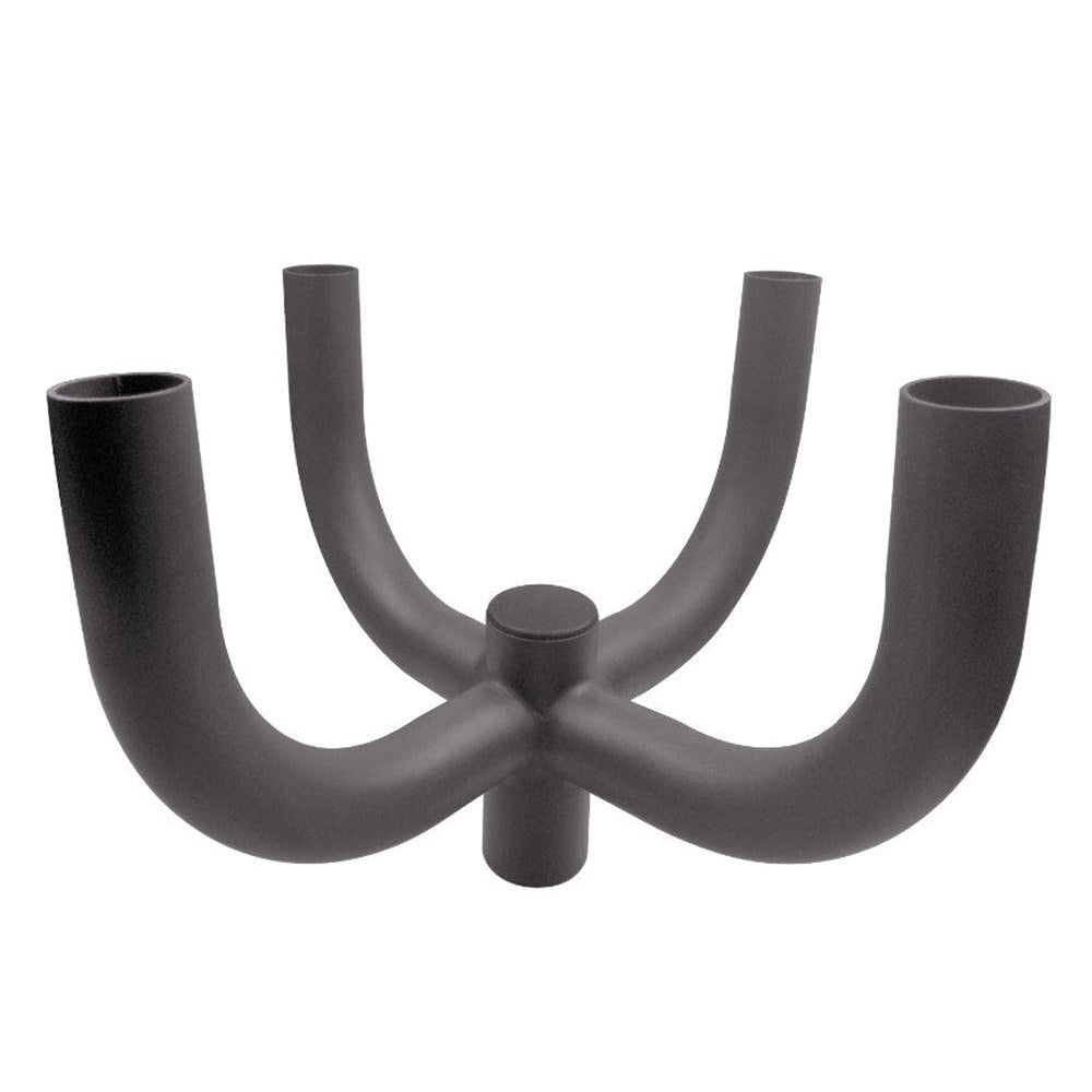 90degree Quad Bullhorn Light Pole Brackets for 4 Lights with 2-3/8" Slip Fit Mount,Dark Brown Light Pole Tenon Adaptor,Suitable for Outdoor Post Light