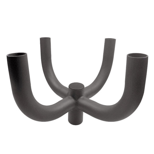 90degree Quad Bullhorn Light Pole Brackets for 4 Lights with 2-3/8" Slip Fit Mount,Dark Brown Light Pole Tenon Adaptor,Suitable for Outdoor Post Light