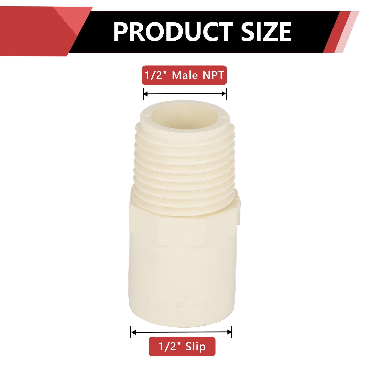 1/2" CTS CPVC Male Adapter (MIPT x Socket)