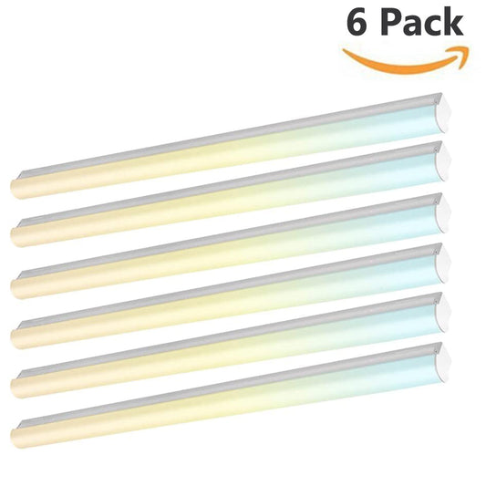 4FT LED Shop Light 30W-35W-40W Power Tunable 3500K-4000K-5000K 150LM/W Linear Strip Lights for Garage Hanging or Flush Mount UL DLC Listed-6 Pack