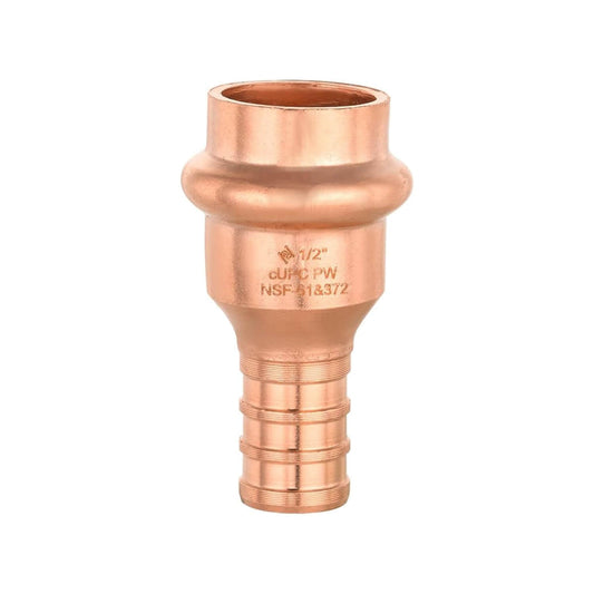 1/2" Press Copper x 1/2" PEX Crimp Adapter (Lead Free)