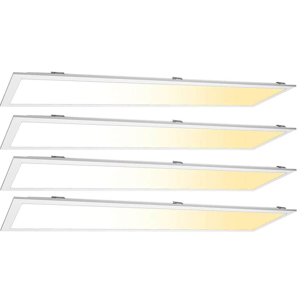 1x4 FT LED Ceiling Panel Light, 40W 4000K 5000K 6500K CCT Tunable 5200LM 100-277V 0-10V Dimmable Flat Backlit Fixture ETL DLC Listed-4 Pack