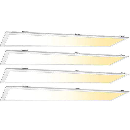 1x4 FT LED Ceiling Panel Light, 40W 4000K 5000K 6500K CCT Tunable 5200LM 100-277V 0-10V Dimmable Flat Backlit Fixture ETL DLC Listed-4 Pack
