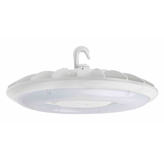 UFO LED High Bay Light 67W 97W 140W 180W 4000K 5000K 1-10V Dimming White Finish LED Warehouse Lights Fixture, High Voltage Optional, UL DLC Listed