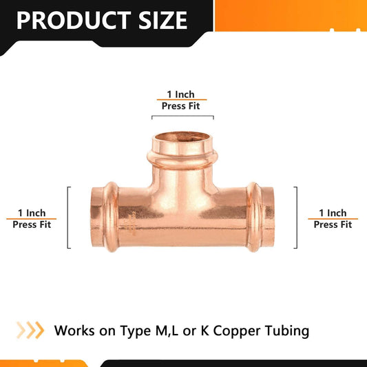 1" Press Copper Tee (Lead Free)