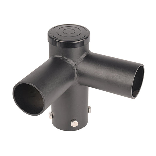 Tenon Adapter with 2 Horizontal 90 Degree Arms,Twin Spoke Pole Top Mount for 2-3/8inch LED Shoebox Parking Lot Light,Outdoor Post Light Accessories