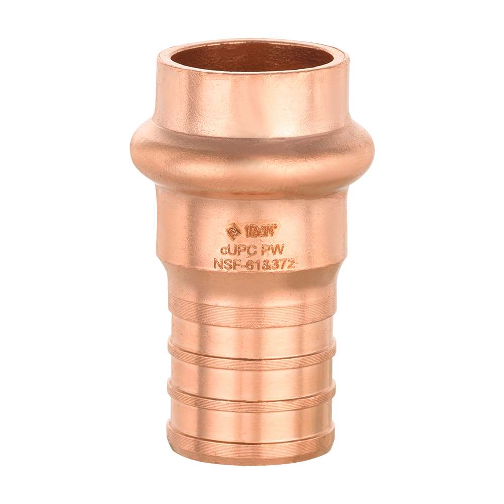 1/2" Press Copper x 3/4" PEX-B Crimp Adapter (Lead Free)