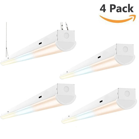110W LED Linear Strip Lights 8FT LED Shop Light 14500LM 5000K 4000K 3000K Selectable Surface Mount and Hanging Ceiling Lighting ETL Listed-4 Pack