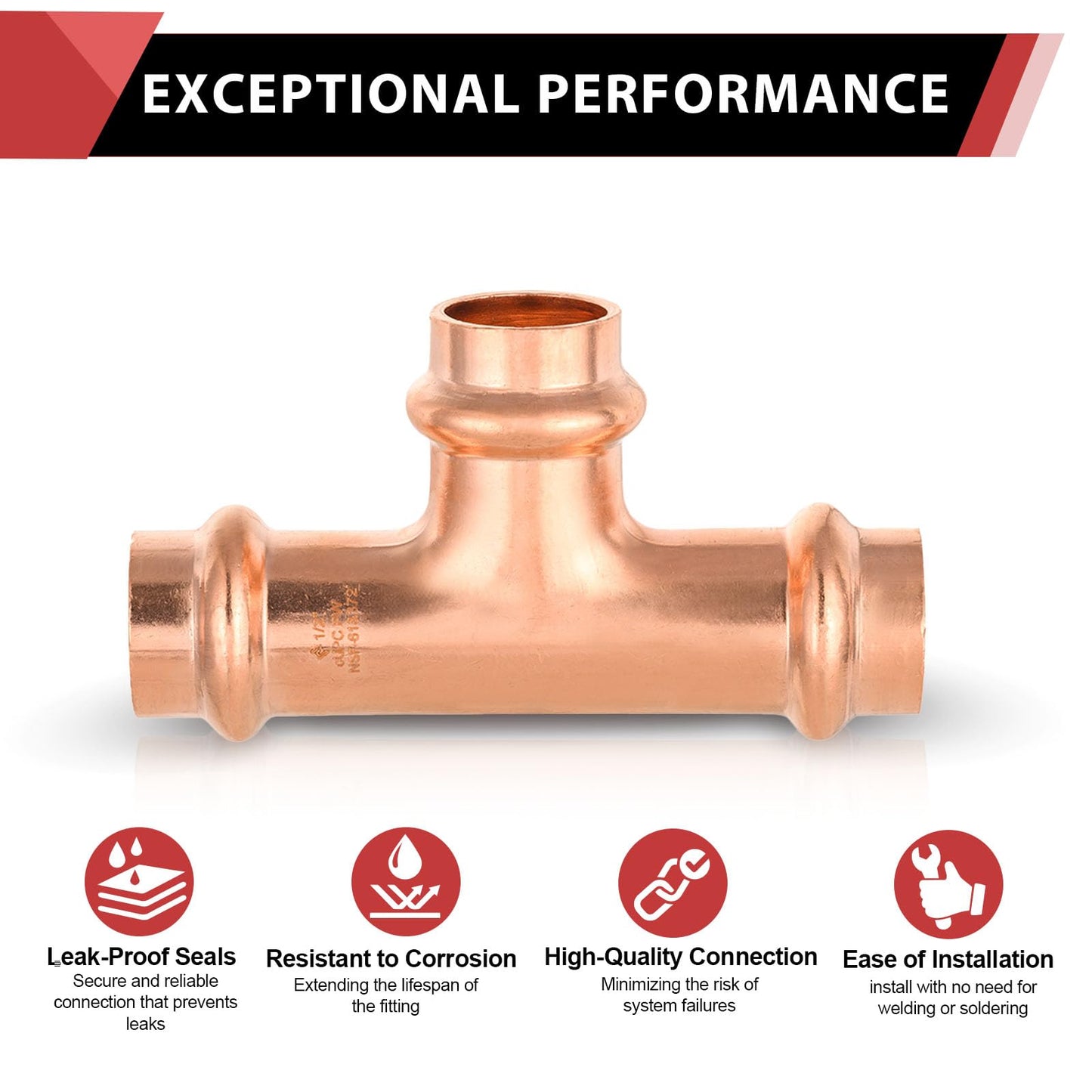 1/2" Press Copper Tee (Lead Free)