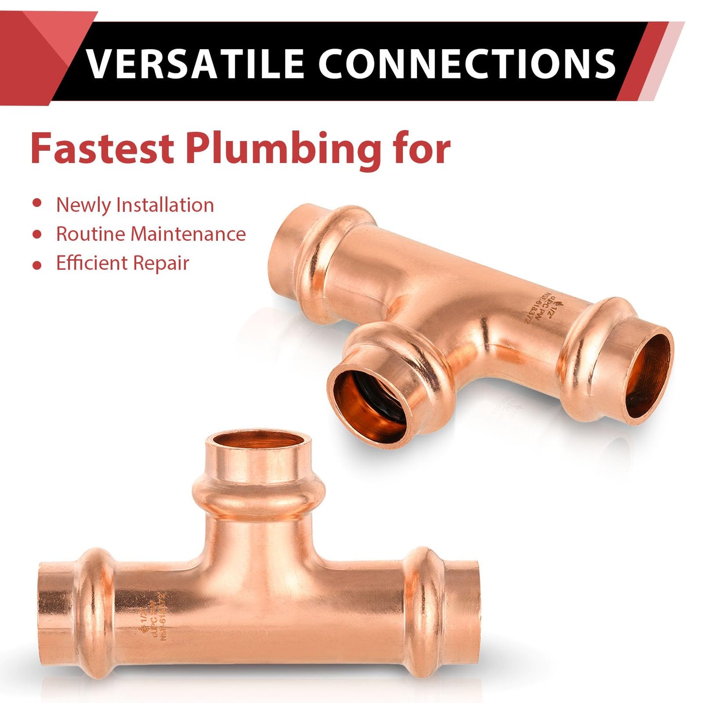 1/2" Press Copper Tee (Lead Free)