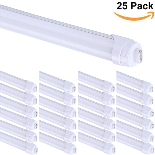 R17d/HO 8 FT Led Bulb Tube Light 40W 4000K 5000K 6000K Replacement 100W T8 T12 Fluorescent Lamp Shop Lights ETL DLC 25 Pack