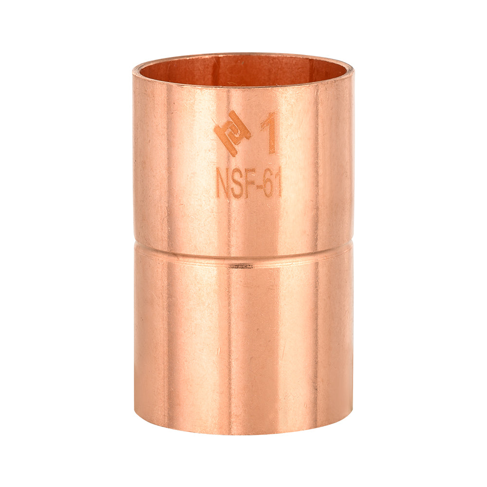 1" Copper Coupling With Rolled Stop