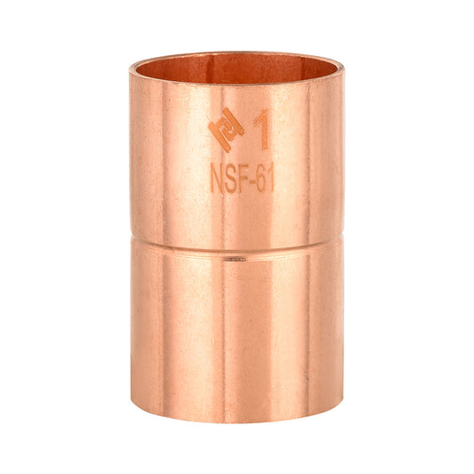 1" Copper Coupling With Rolled Stop