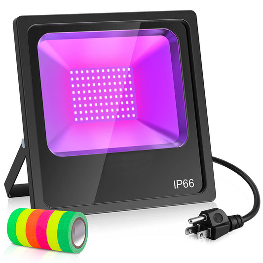 80W 100W 150W UV LED Black Light High Performance LED Bulbs, IP66 Waterproof Ultraviolet Flood Lighting for Aquarium, Indoor or Outdoor Parties, Stage