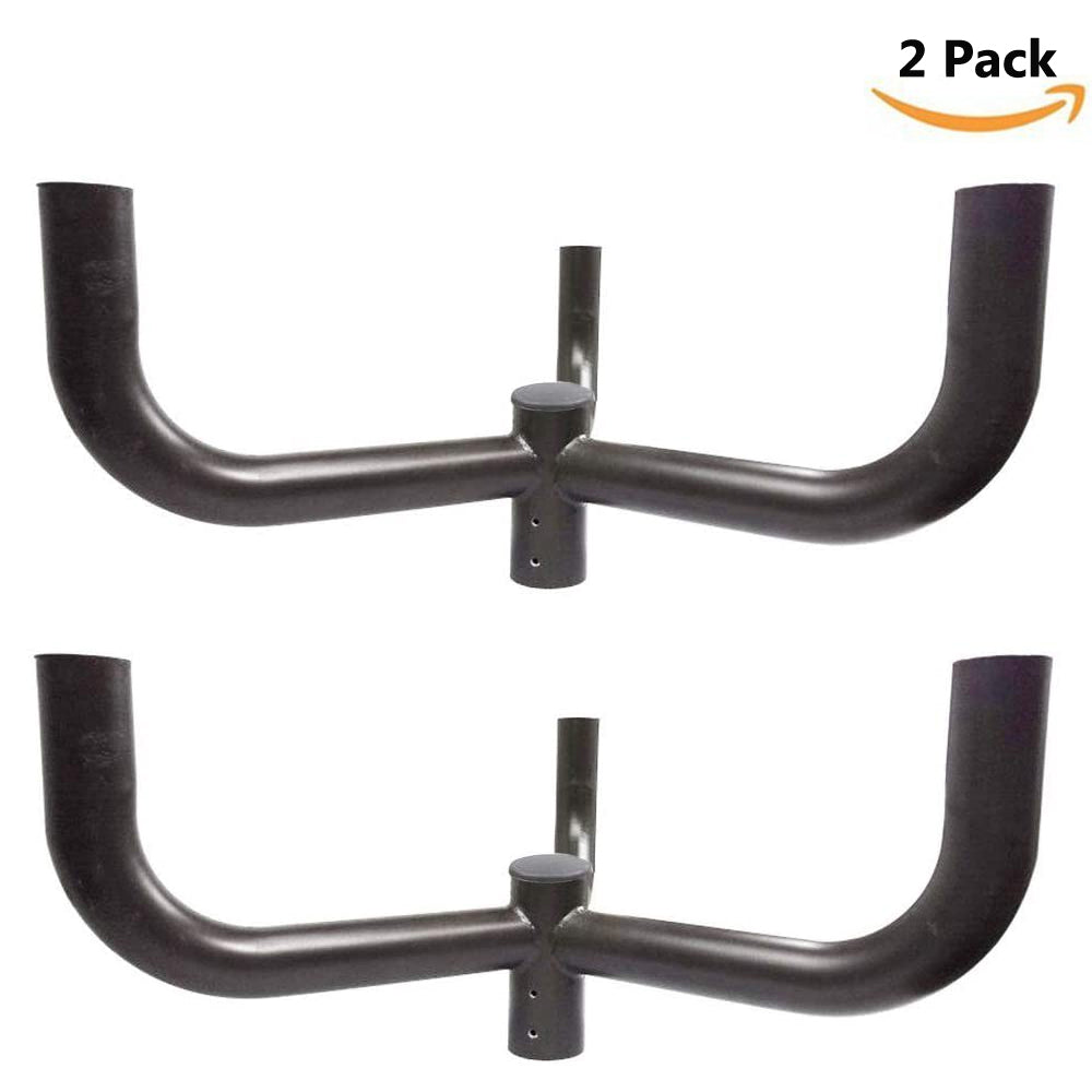 Triple Bullhorn Bracket with 3 Arms at 120 Degree, Tenon Adapter for 3 Light Fixtures with 2 3/8" Slip Fit, Shoebox Light Mount Bracket -2 Pack