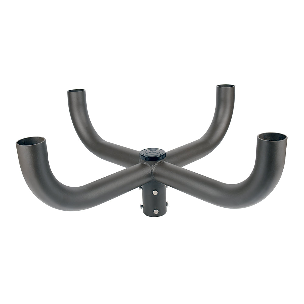 90 Degree Quad Round Bullhorn Tenon for 4 Lighting Fixture with 2-3/8" Slip Fit Mount,Big Size Quad Spoke Bracket for LED Parking Lot Area light