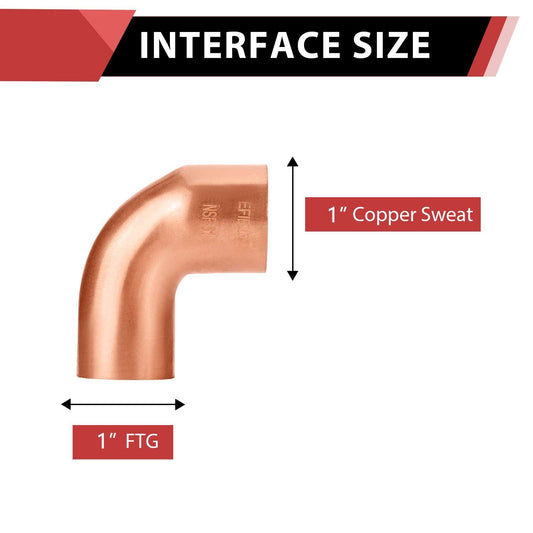 1" FTG x Copper 90° Street Elbow