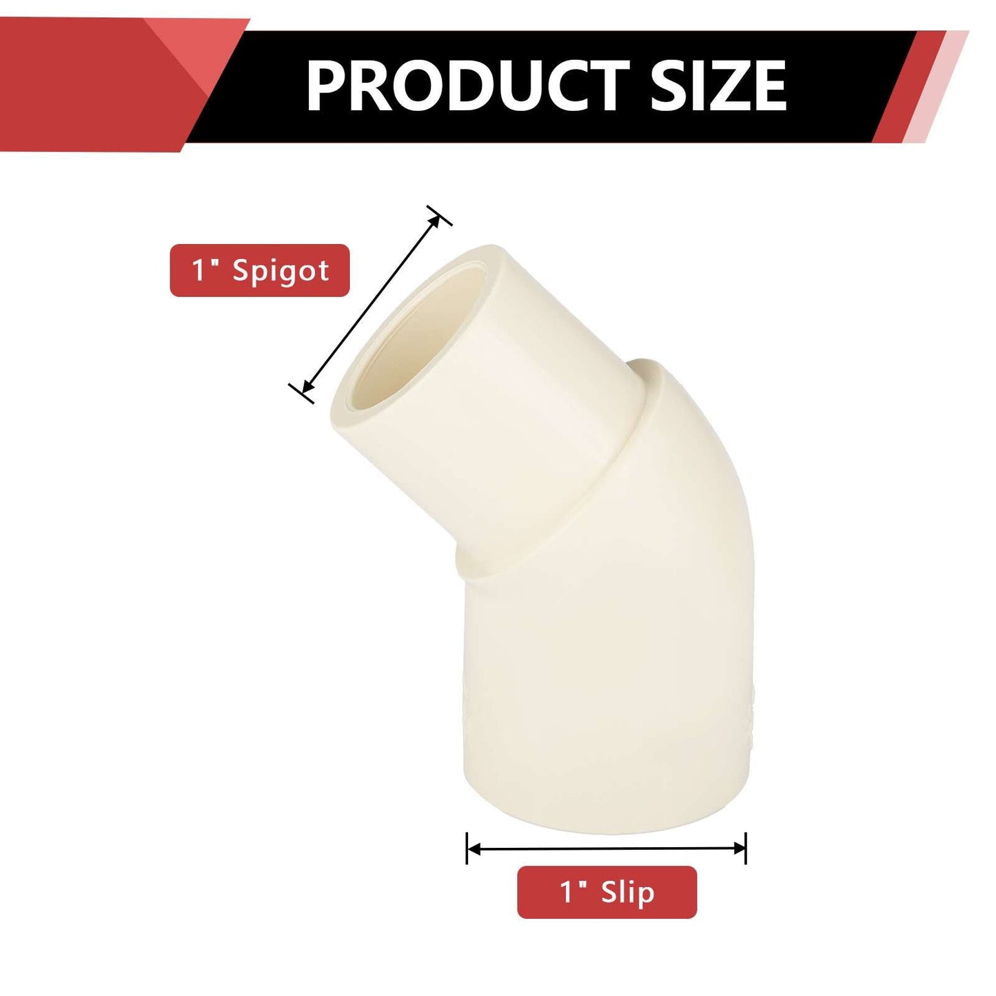 1" CPVC CTS 45° Street Elbow (Spigot x Socket)
