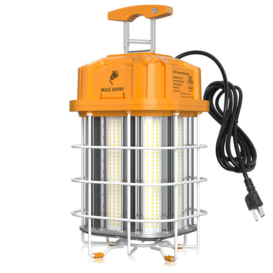 80W 100W 125W 150W Linkable LED Construction Light 5000K Daylight Hanging Hook Portable Temporary Work Site Light Fixture ETL Listed