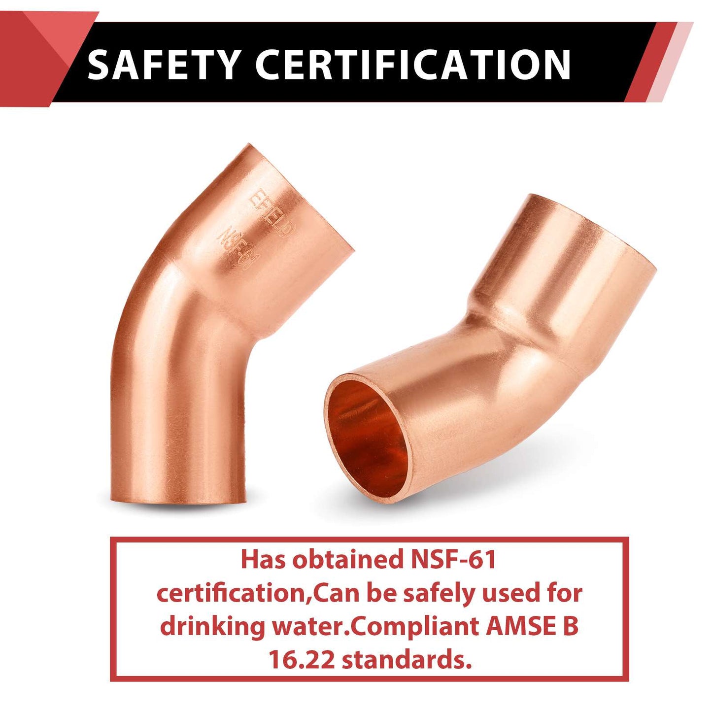 1-1/2" FTG x Copper 45° Street Elbow