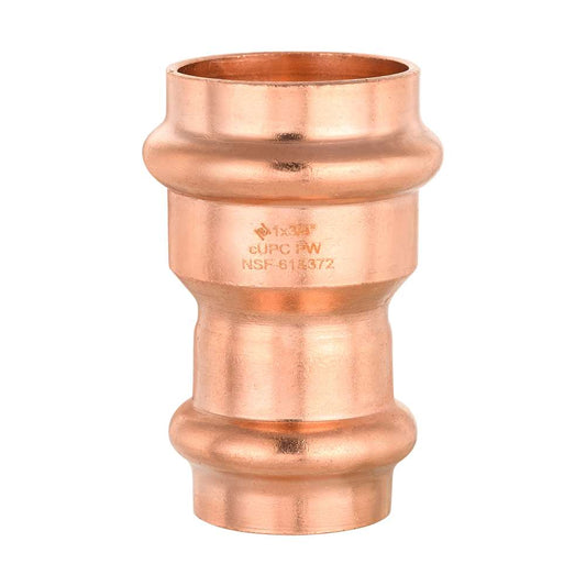 1" x 3/4"  Copper Press x Press Coupling NO Stop (Lead Free)