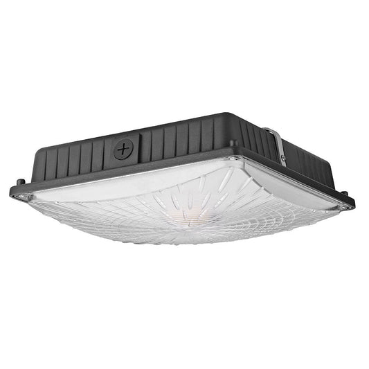 45W 65W LED Canopy Lights 4000K 5000K 120-277V Dark Bronze Finish 10″X 10″ Square Gas Station Ceiling Light Fixture for Garage Shop UL DLC Listed