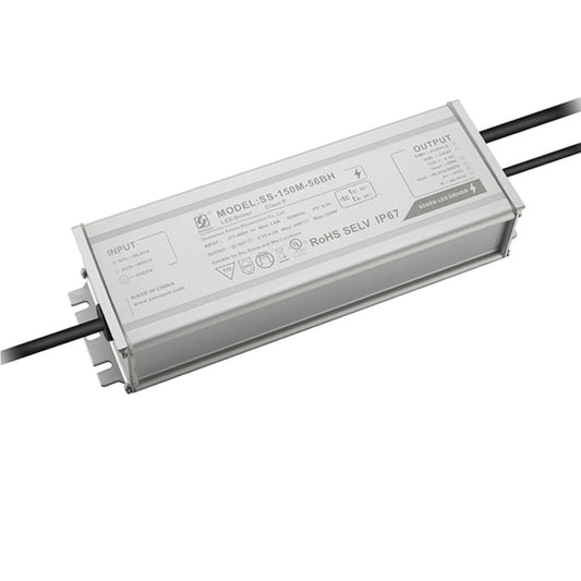 150W Dimmable LED Driver Sosen Transformer 277V-480V AC to 22-56V DC Low Voltage Output IP67 Waterproof Power Supply for Outdoor Light Fixture