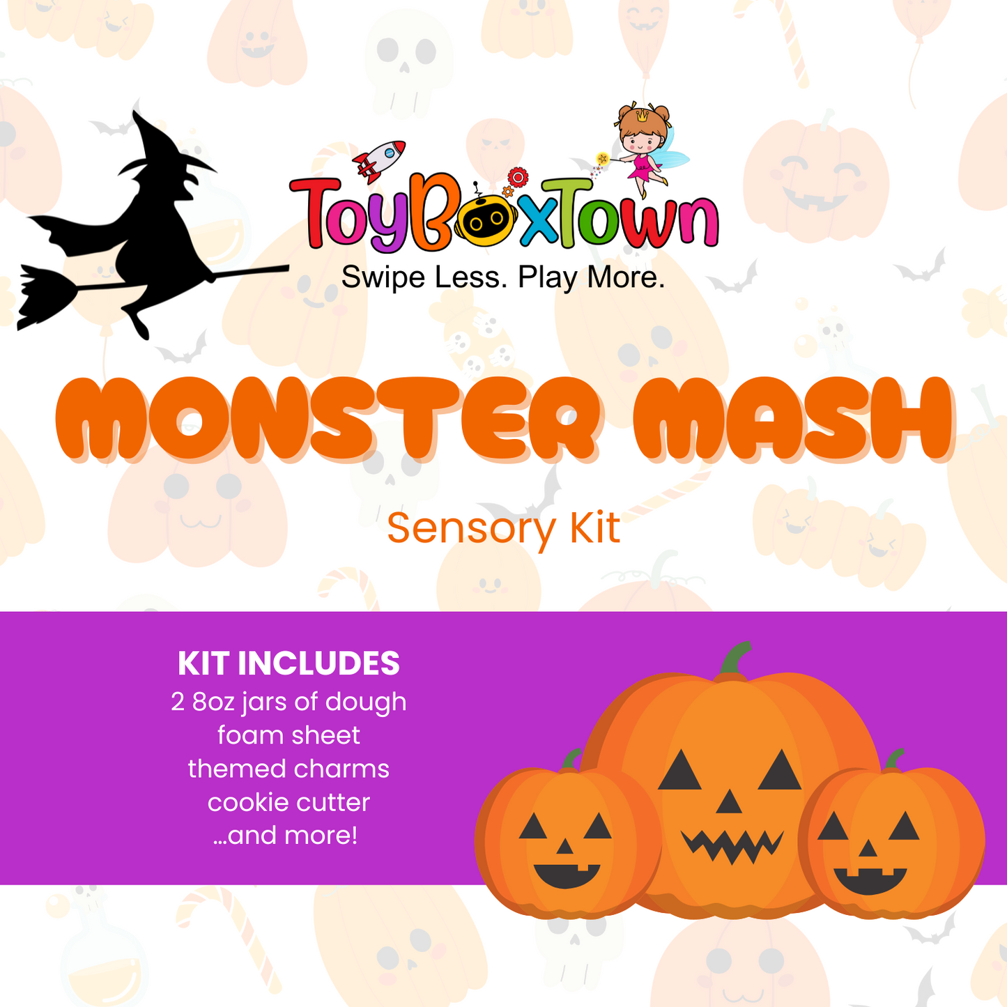Monster Mash Halloween Sensory Kit, Halloween Sensory Play, Cognitive Development and Fine Motor Skills, Tactile Activities for On The Go, Sensory Toys for Preschoolers and Kids Ages 4, 5, 6, 7, 8