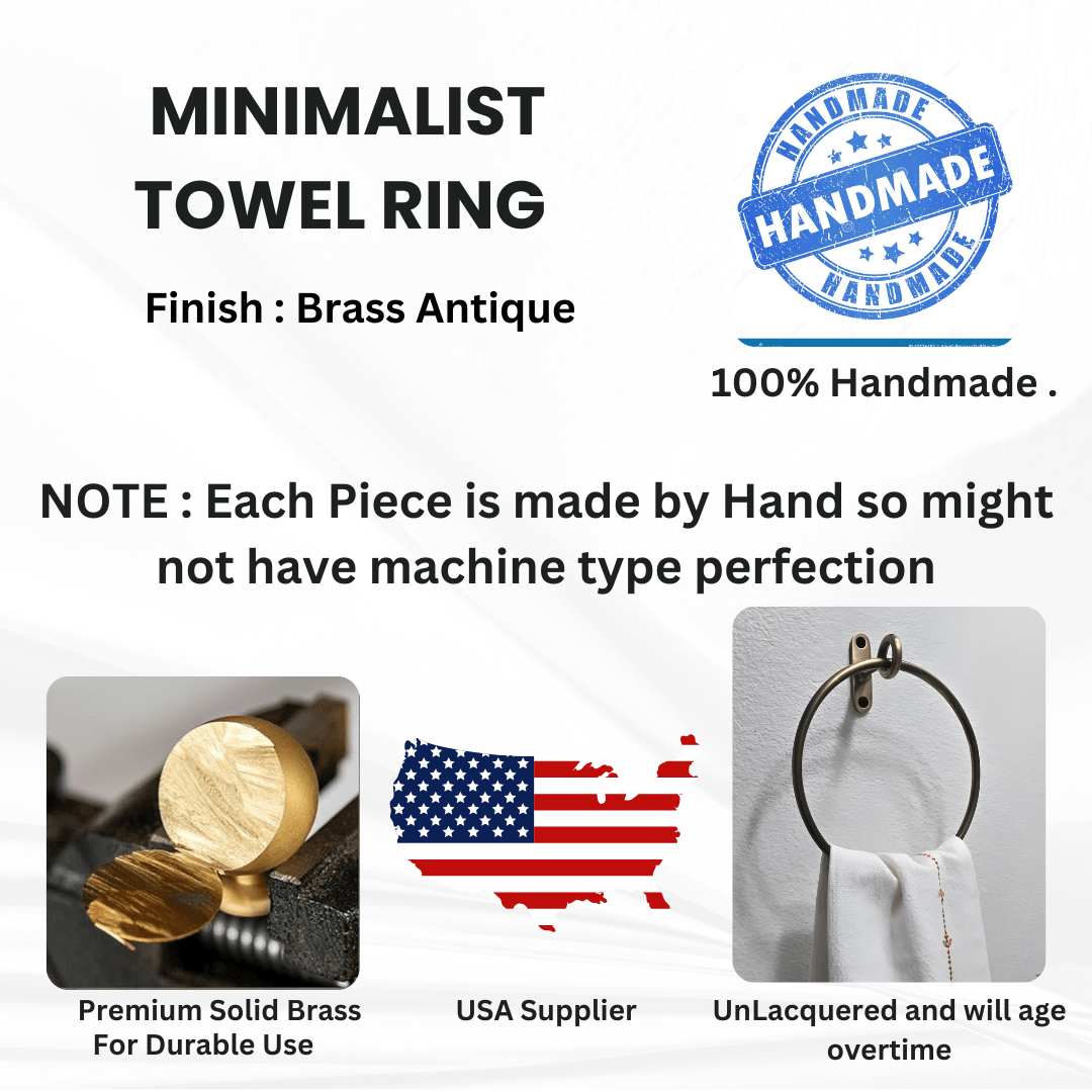 Brass Minimalist Towel Ring - Antique Brass