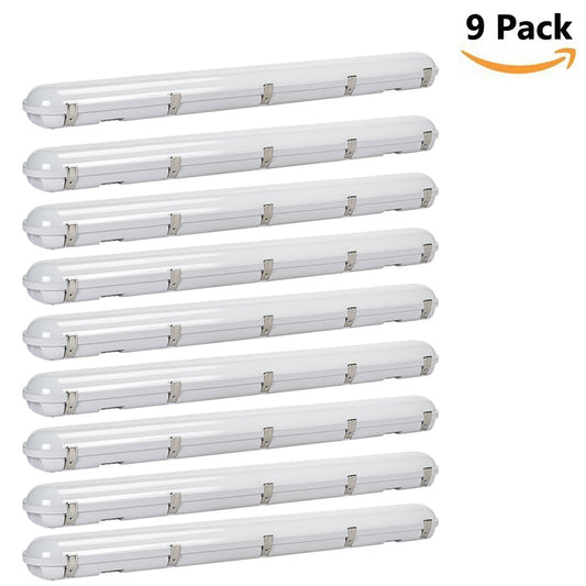 4FT LED Vapor Tight Light 16/20/24W 25/35/48W 5000K LED Outdoor Triproof Light 100-277V LED Vapor Proof Fixture for Parking Garage UL DLC Listed