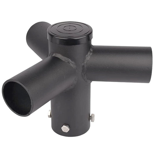120 Degree Triple Horizontal Tenon Adaptor, Y Shape Pole Top Mount Bracket Tenon Adapter for 3 2-3/8inch Slip Fitter LED Street Area Light Fixture