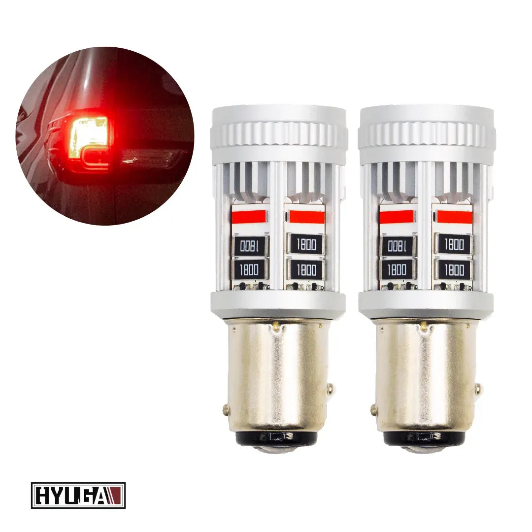 HYUGA BAY15D 1157 LED Brake Tail Light Bulb Super Bright Red LED Bulb for Brake Tail Light Parking Lights Stop Easy Install P21/5W (Pack of 2)