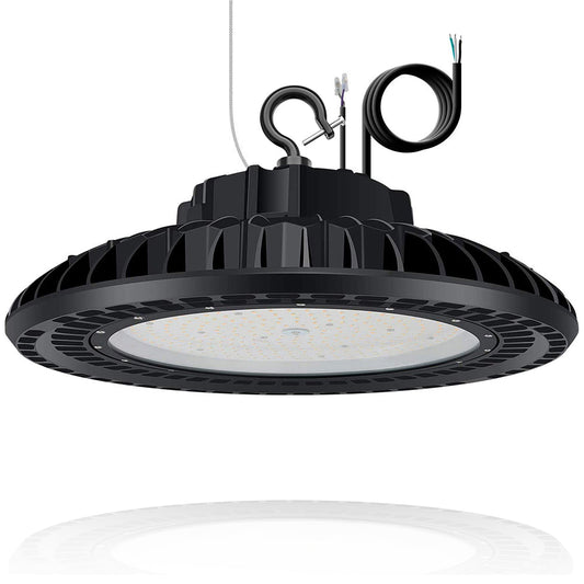 LED High Bay Lights 300W 42000LM 5000K 1-10V Dim IP65 Waterproof UFO Warehouse Workshop Factory Barn Garage Area Lighting Fixture UL DLC Listed